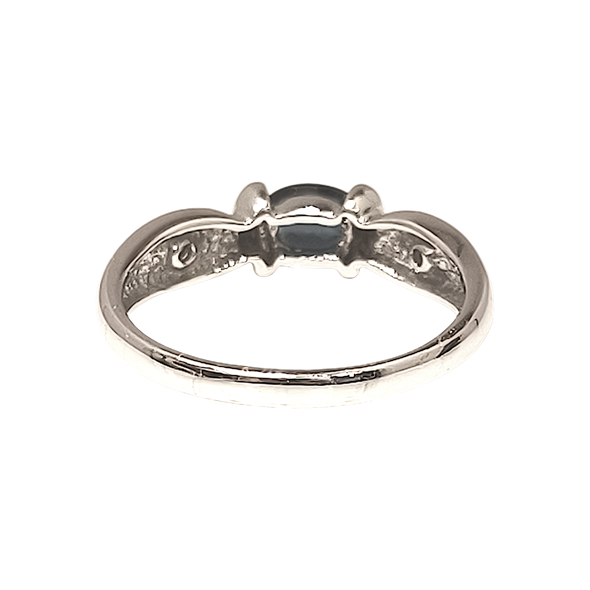 East-West Oval Sapphire & 2 Diamond Ring (2) 2