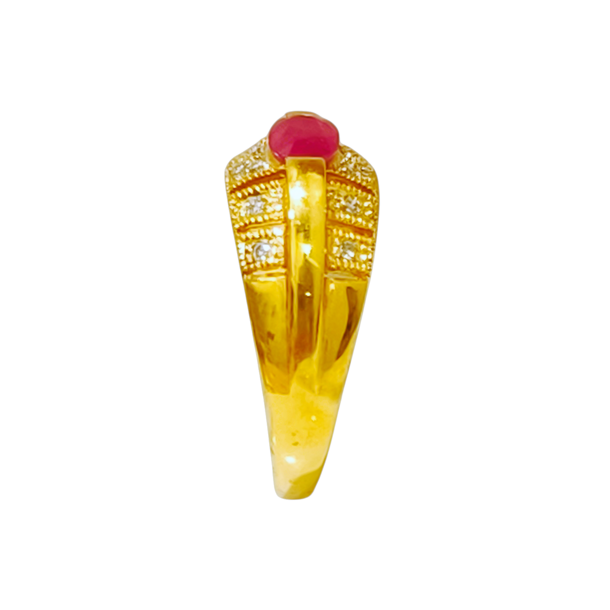 Heirloom Oval Ruby and Diamond Accent Statement Ring (4)