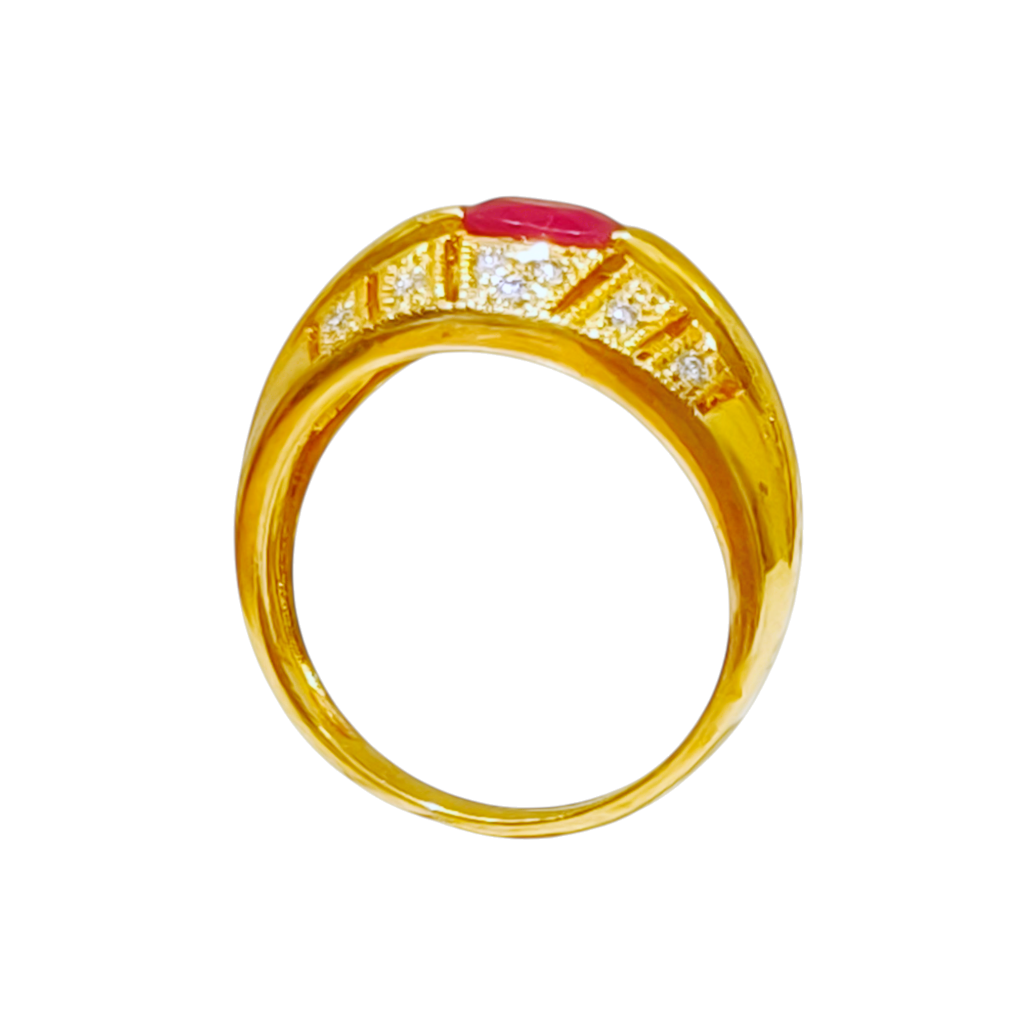 Heirloom Oval Ruby and Diamond Accent Statement Ring (2)