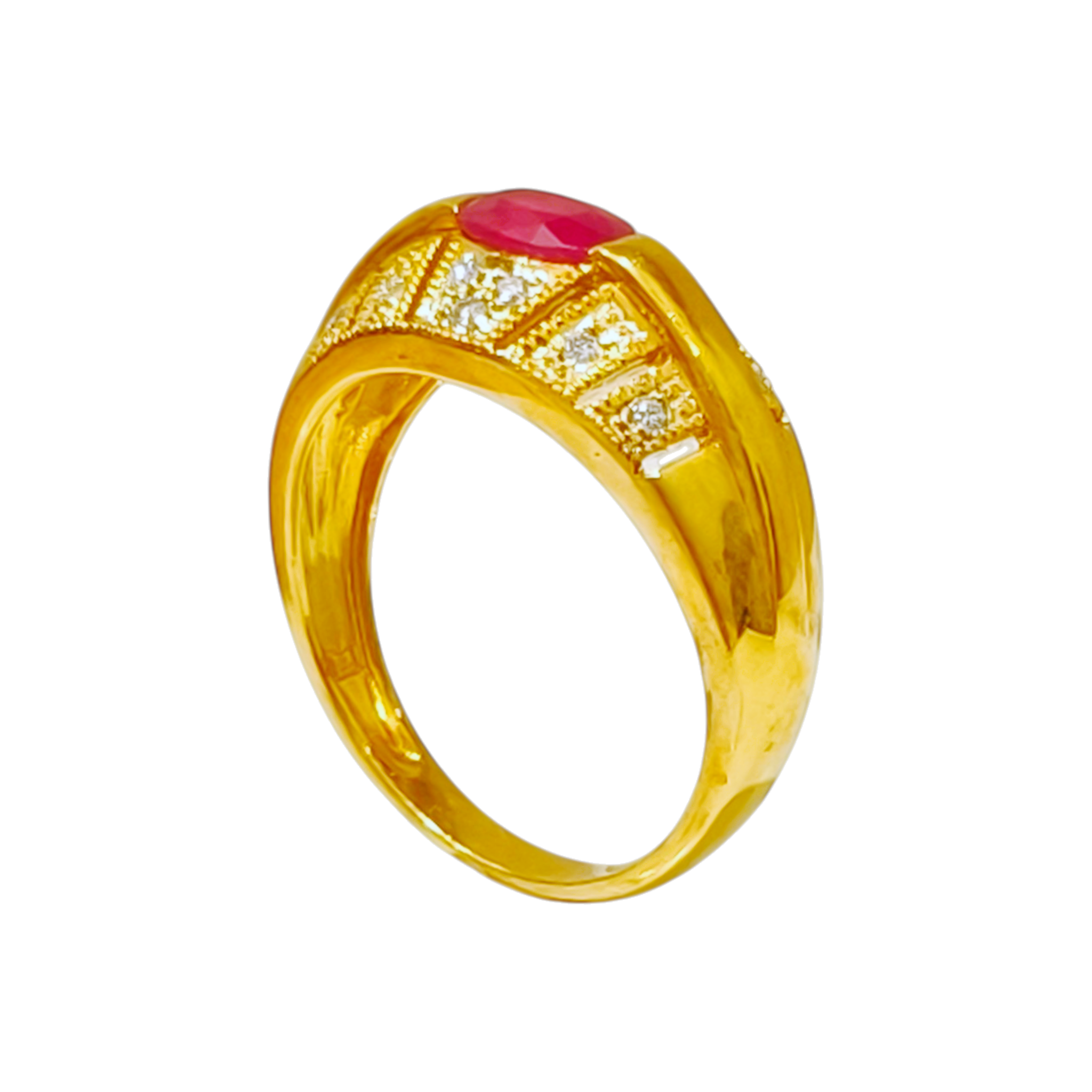 Heirloom Oval Ruby and Diamond Accent Statement Ring (3)