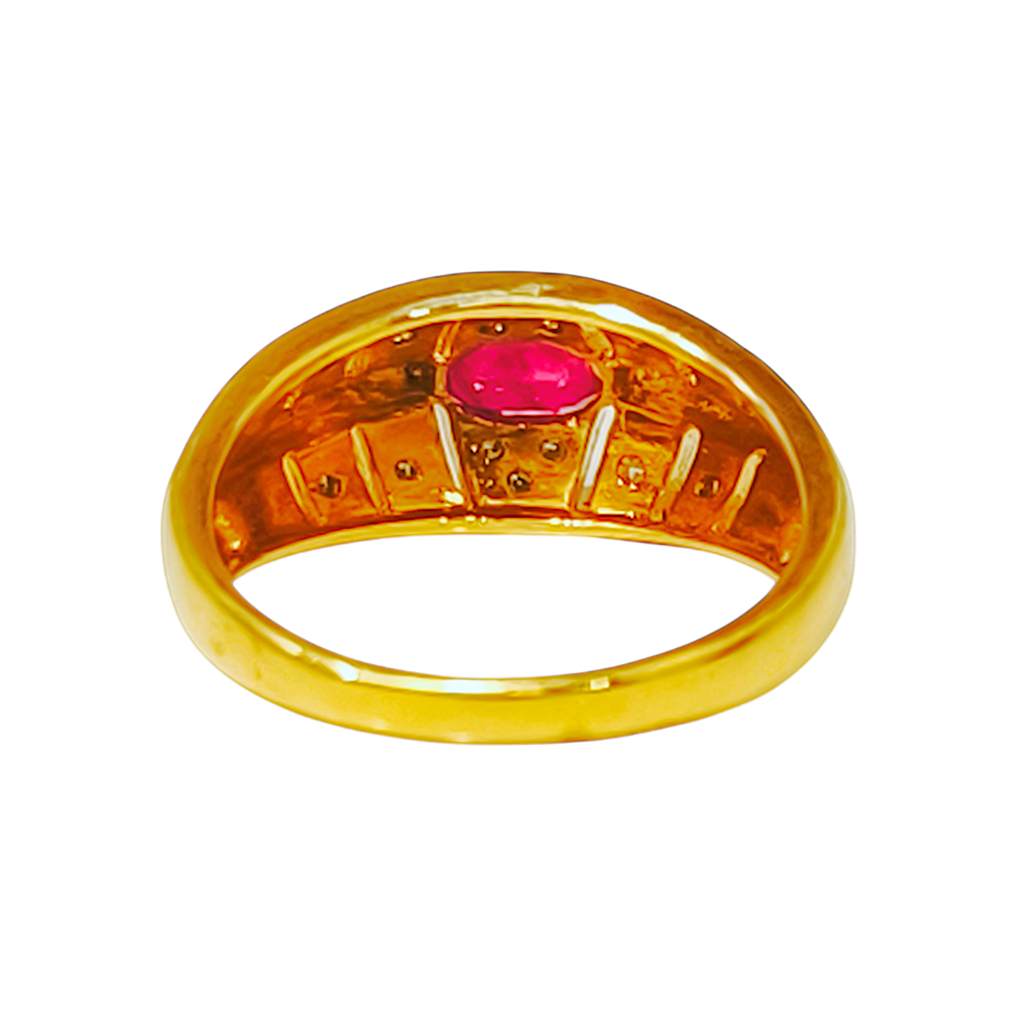 Heirloom Oval Ruby and Diamond Accent Statement Ring (6)