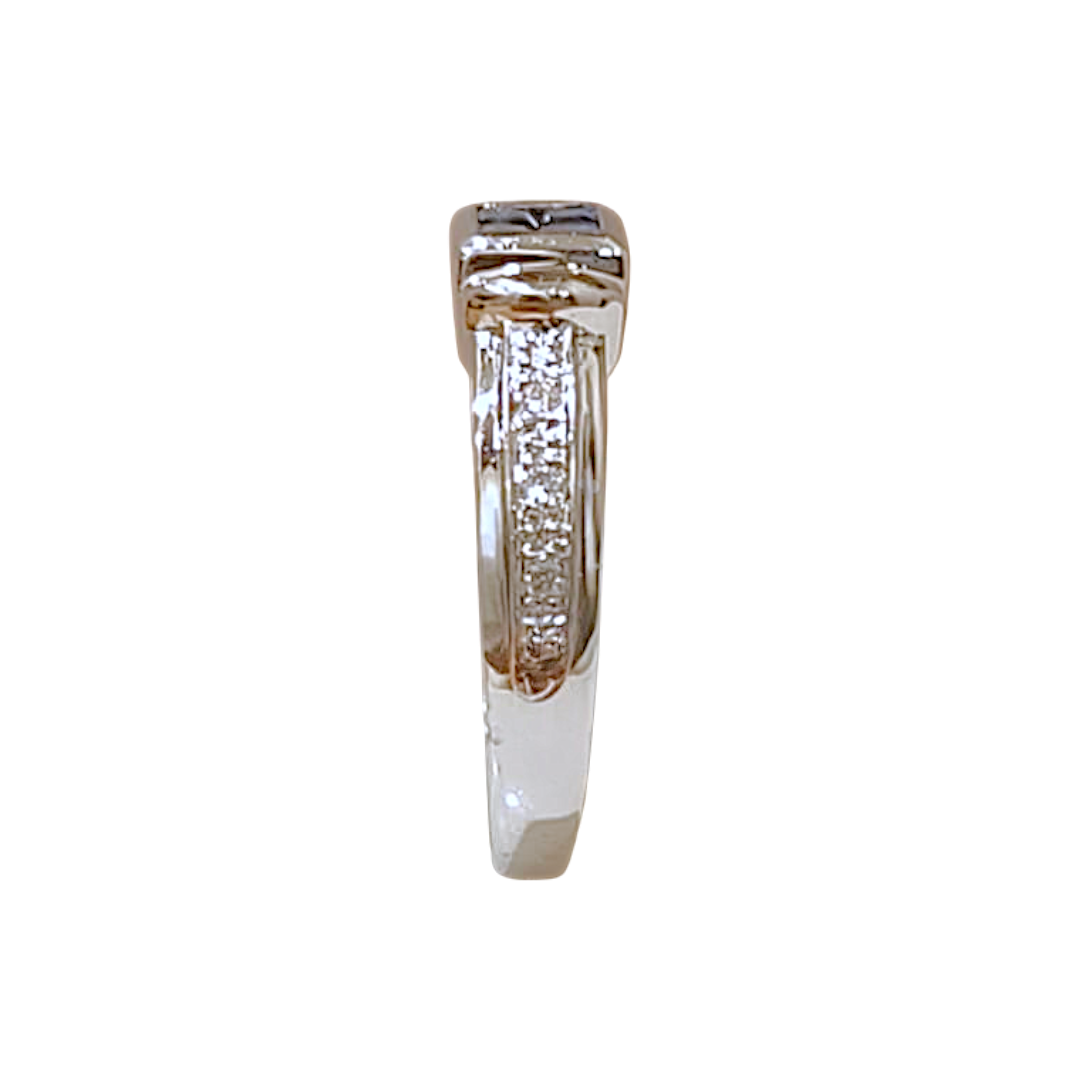 Invisibly Set Blue Sapphire & Diamond Accent Ring (1)