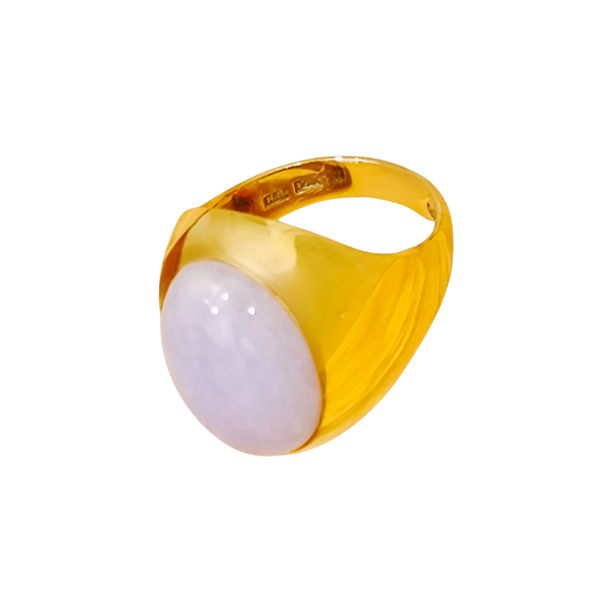 Lavender Jade Ring  Genuine Type A Jadeite Cabochon (2)