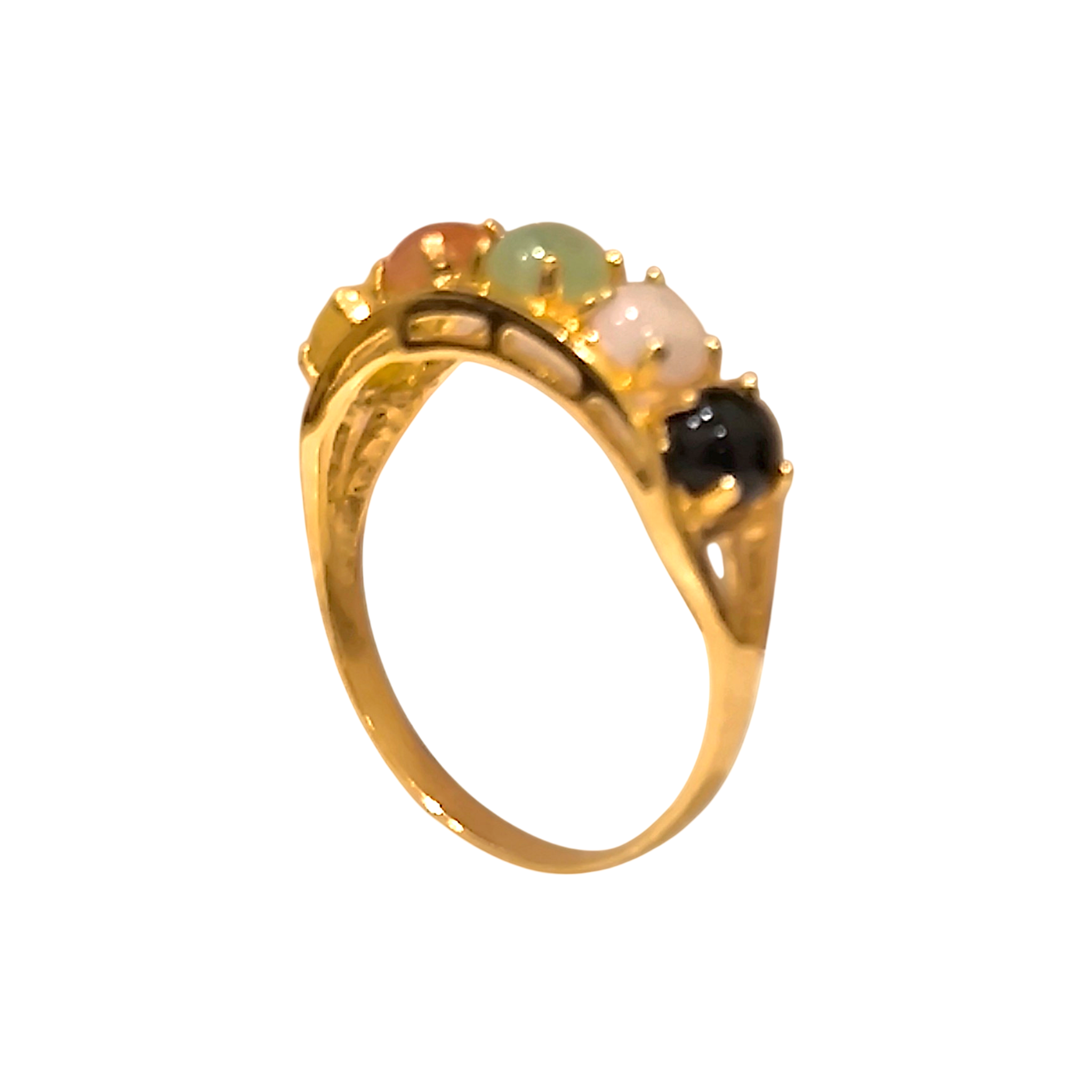 Multi-Color Type A Jadeite Arch Ring (6)