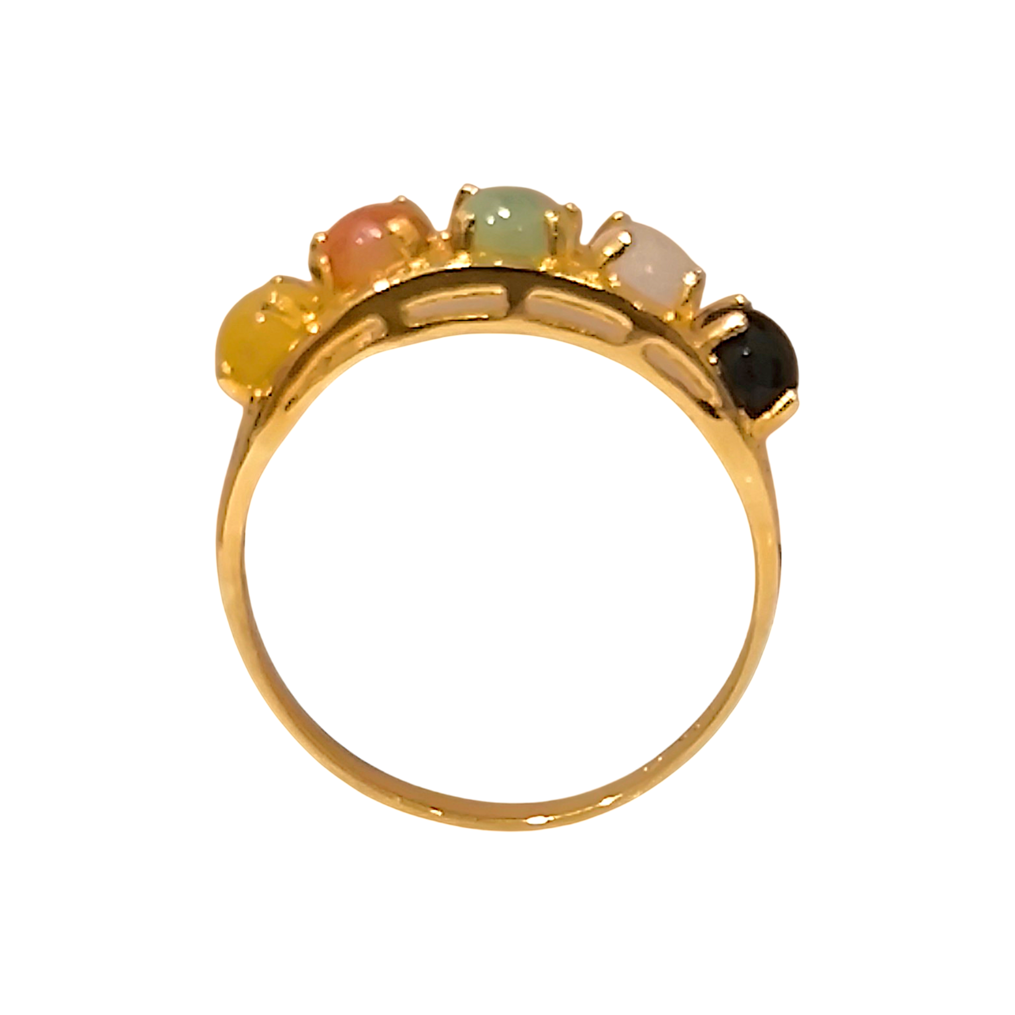 Multi-Color Type A Jadeite Arch Ring (5)