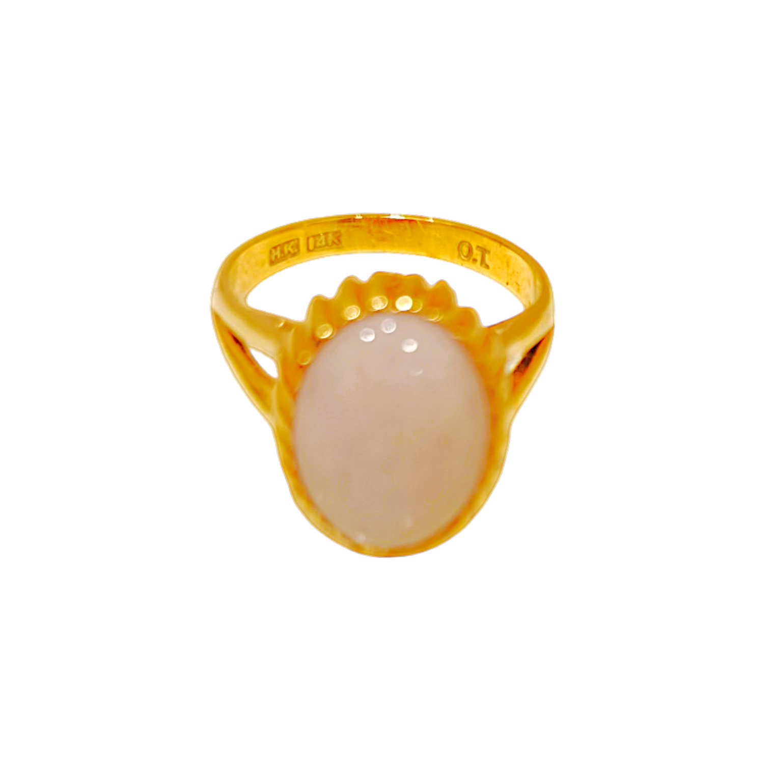 Scalloped Lavender Jade Ring