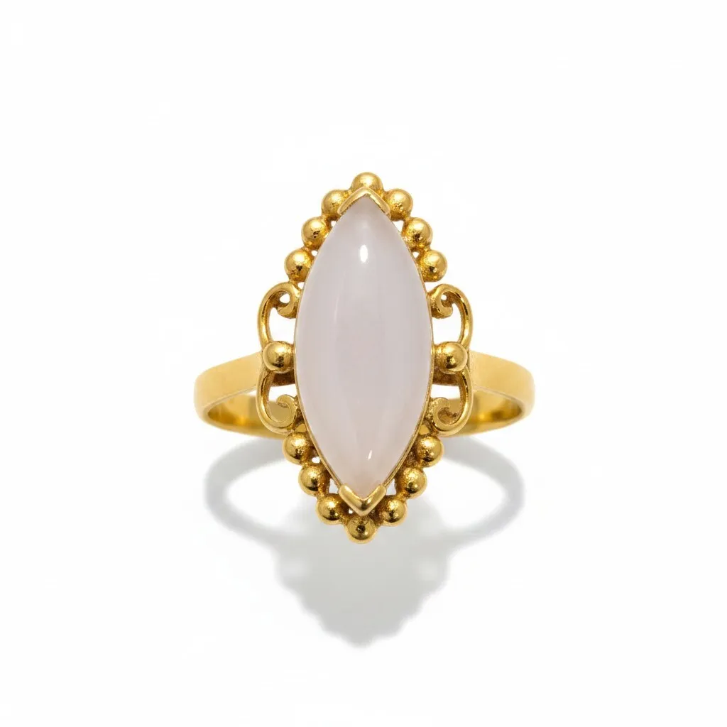 Beaded Crown Lavender Jade Ring