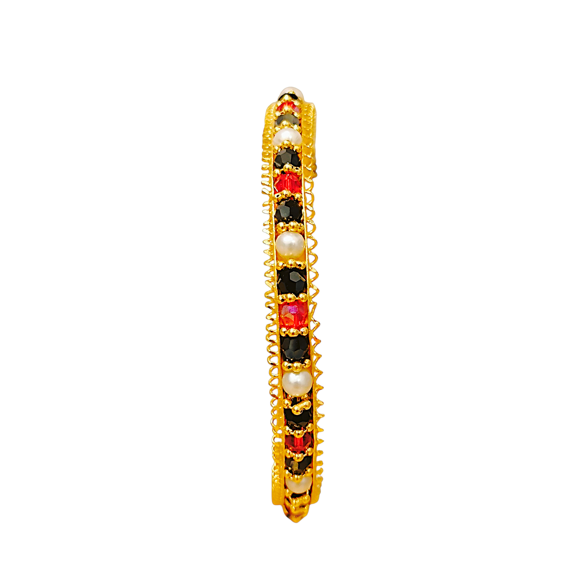 Ethnic Bollywood Style Pearl & Stone Kada Bangle (1)