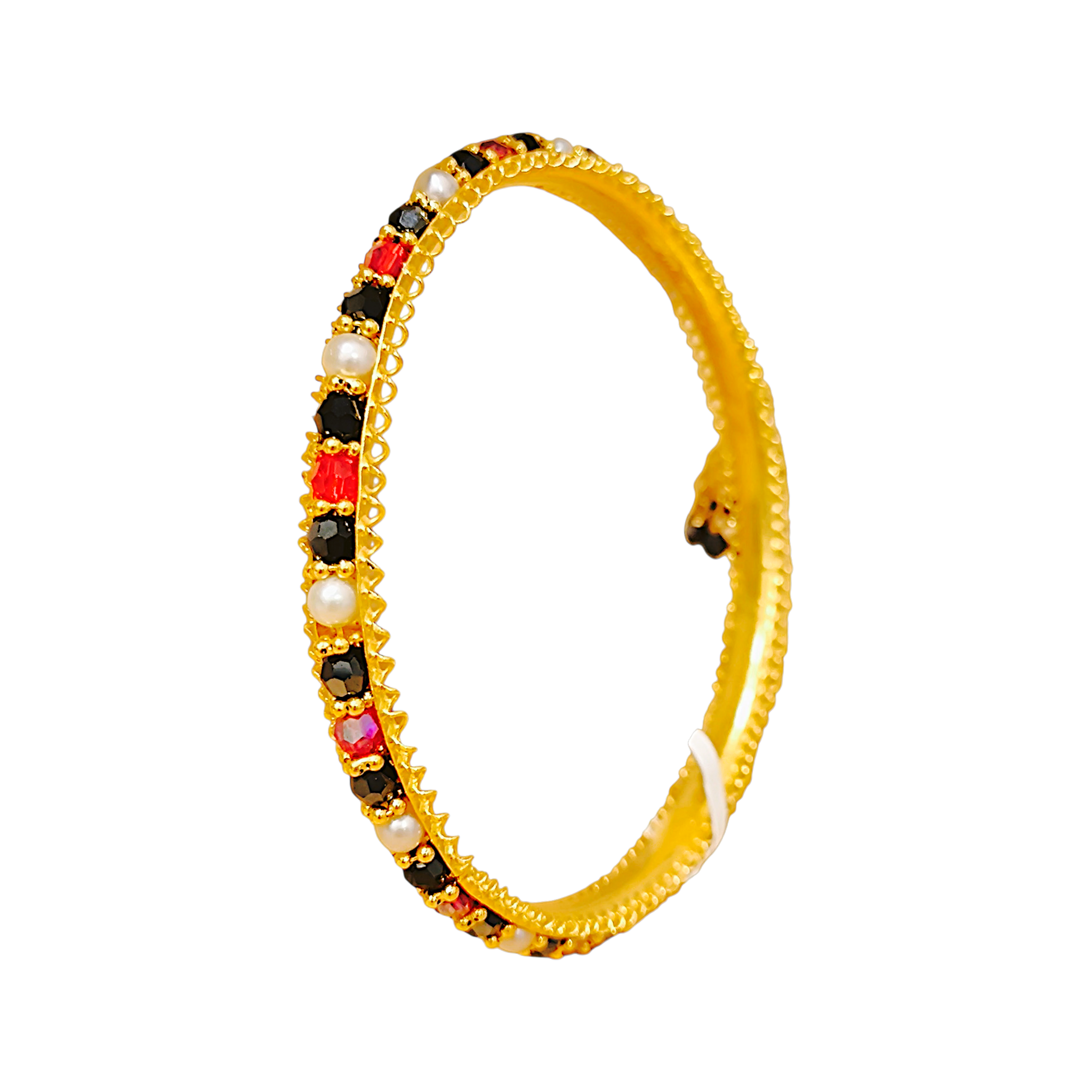 Ethnic Bollywood Style Pearl & Stone Kada Bangle (5)