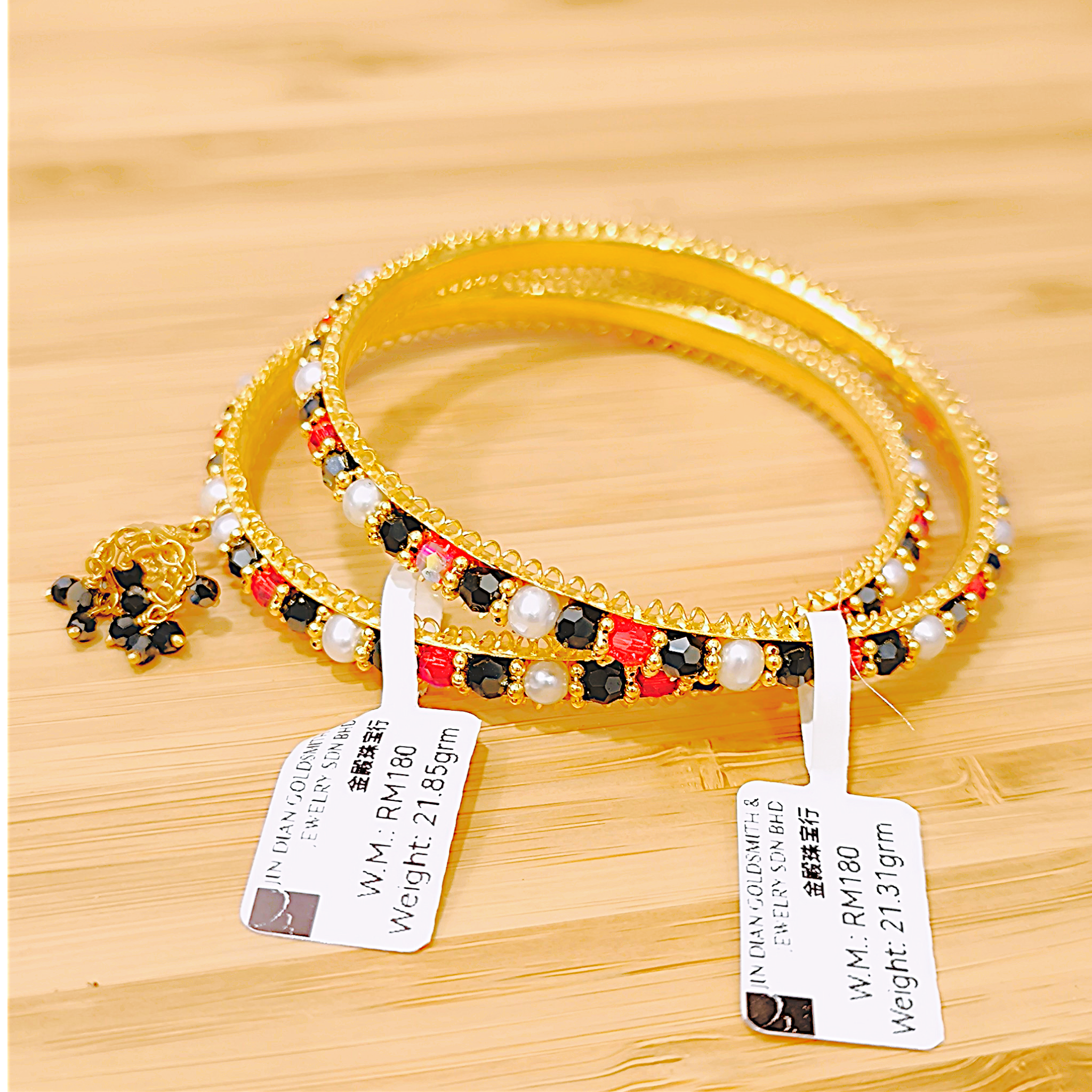 Ethnic Bollywood Style Pearl & Stone Kada Bangle (4)