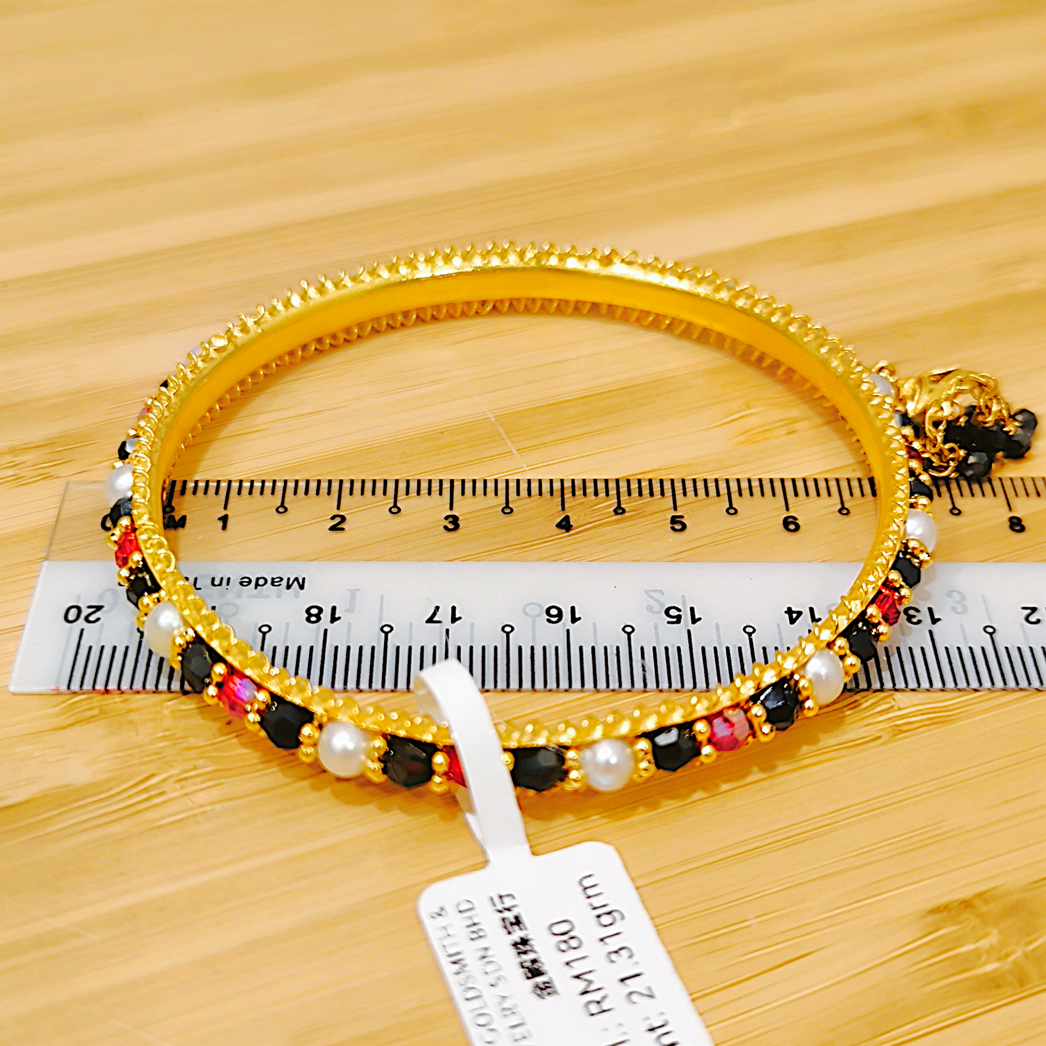 Ethnic Bollywood Style Pearl & Stone Kada Bangle (3)
