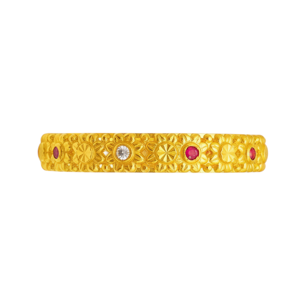 Ethnic Bollywood Style Ruby & Zircon Kada Bangle (2)