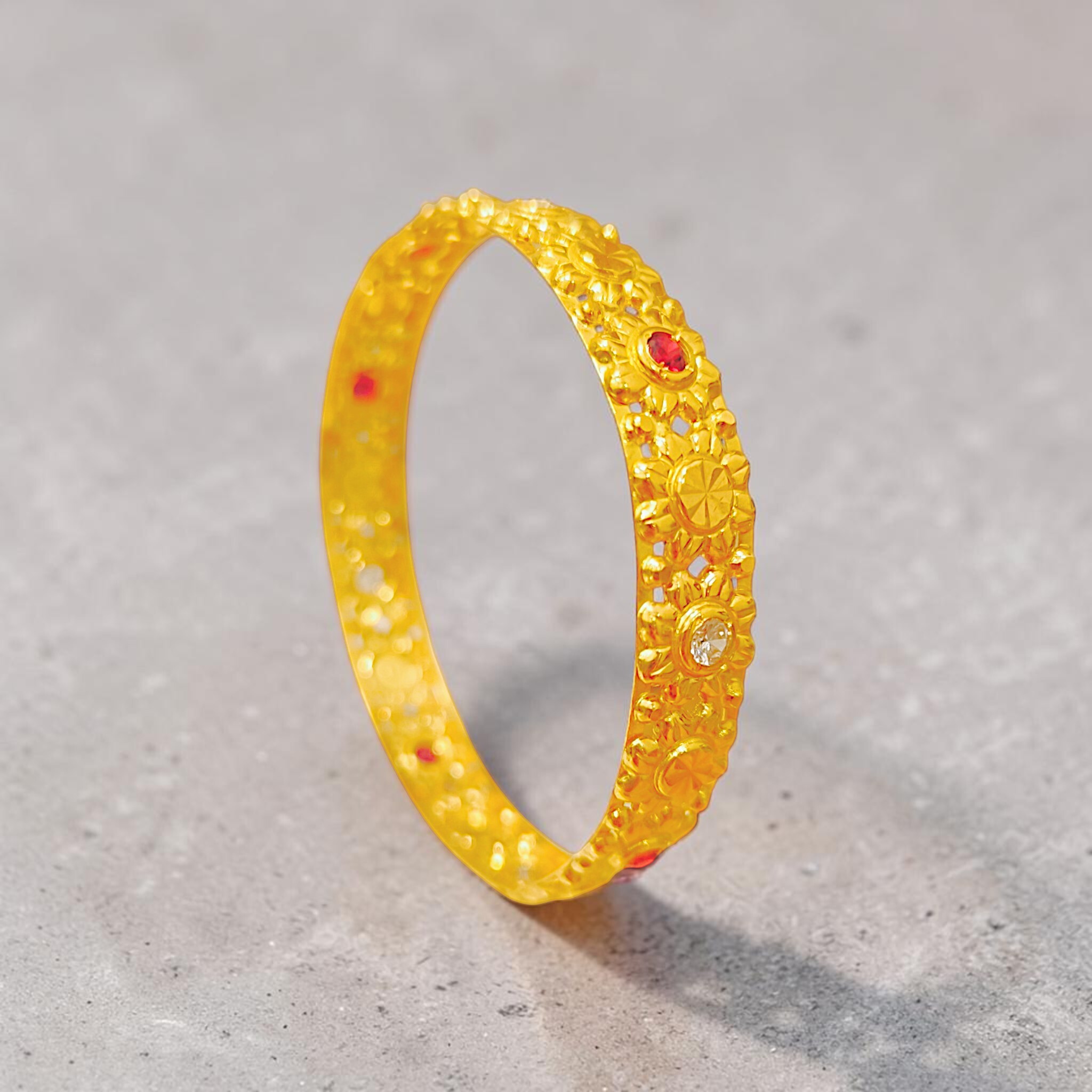 Ethnic Bollywood Style Ruby & Zircon Kada Bangle (2)