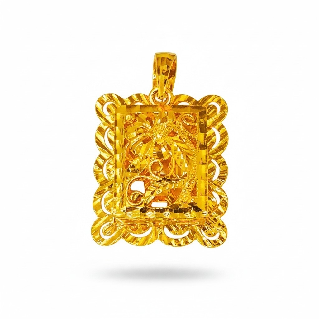 Filigree Rectangular Pendant (1)
