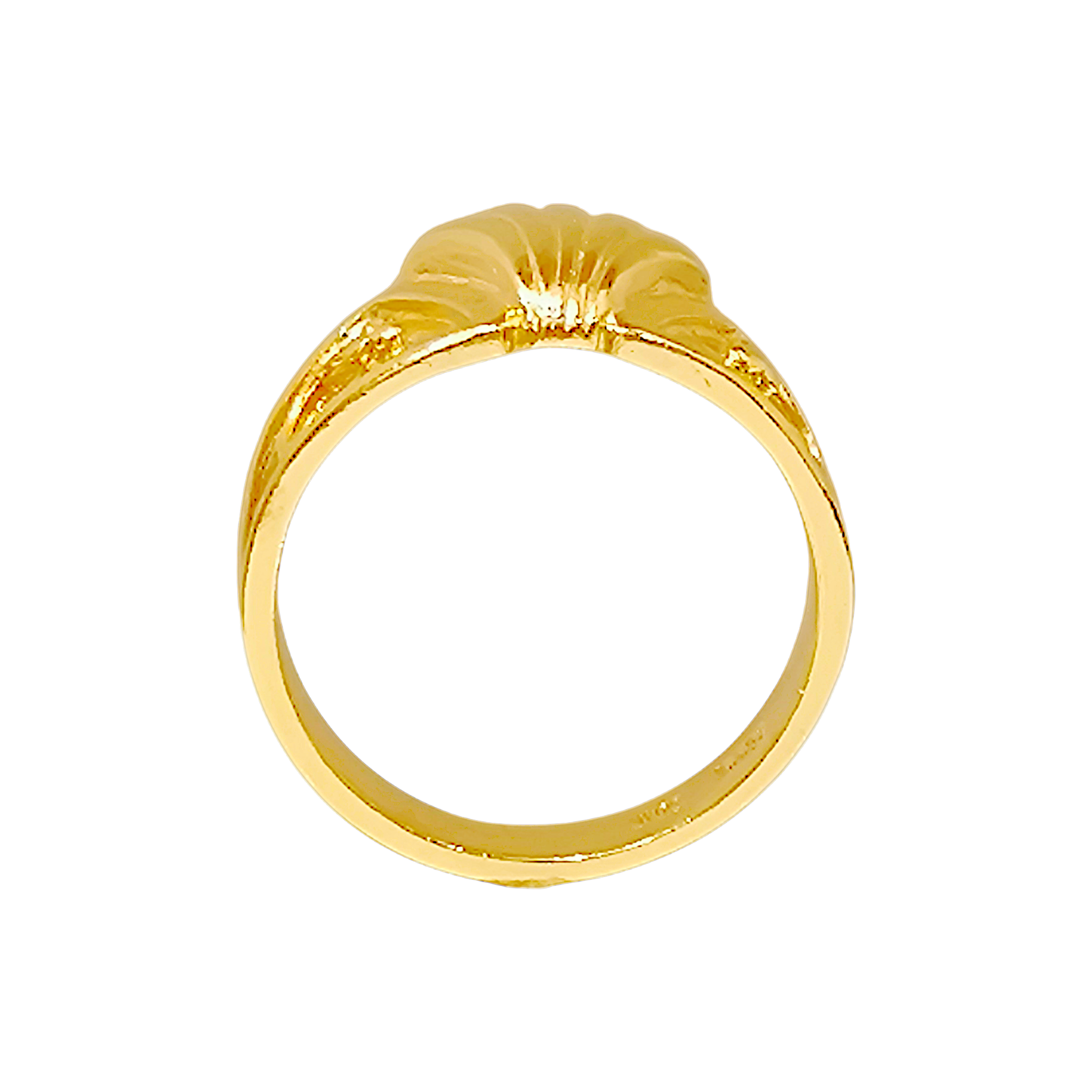 10K Yellow Gold Scallop Shell Ring  Vintage Art Deco Coastal Signet Band (9)