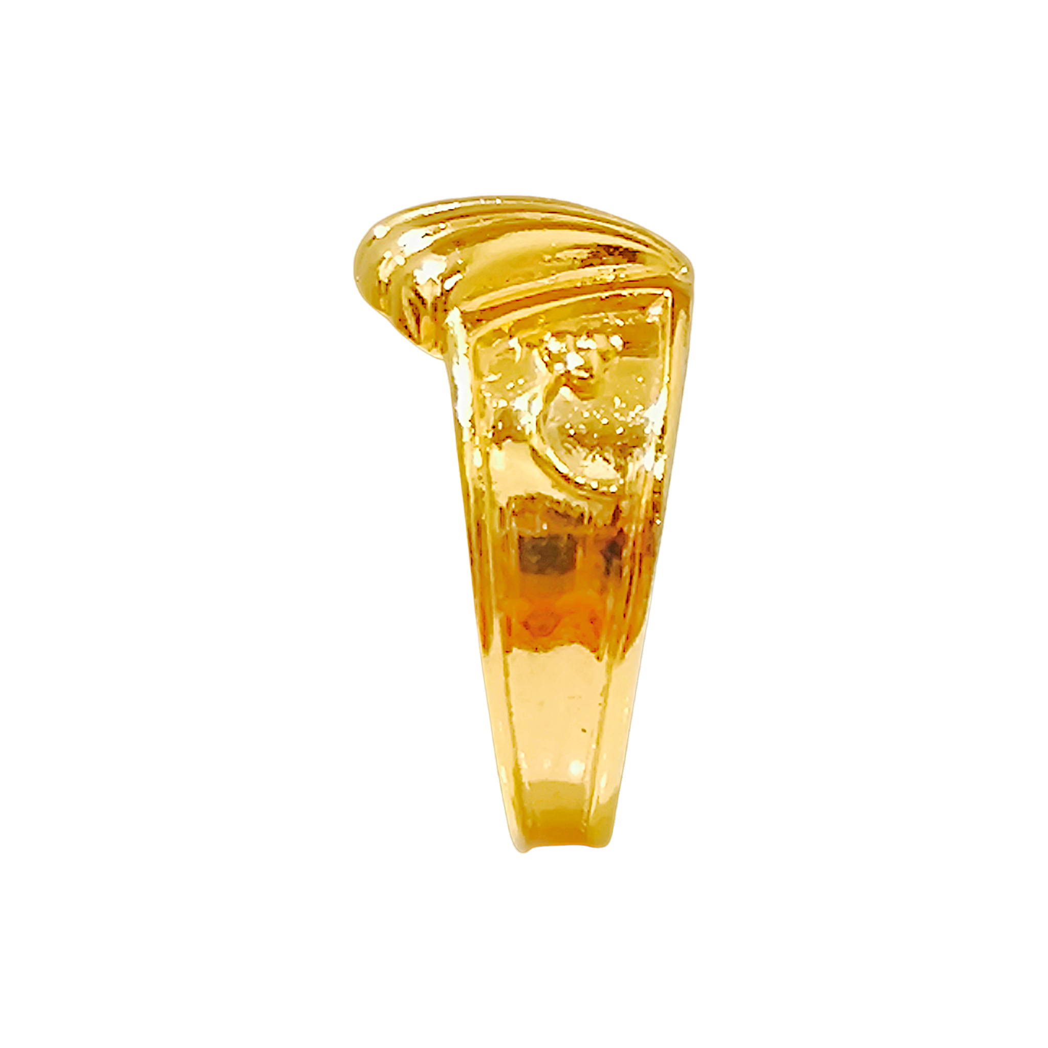 10K Yellow Gold Scallop Shell Ring  Vintage Art Deco Coastal Signet Band (7)