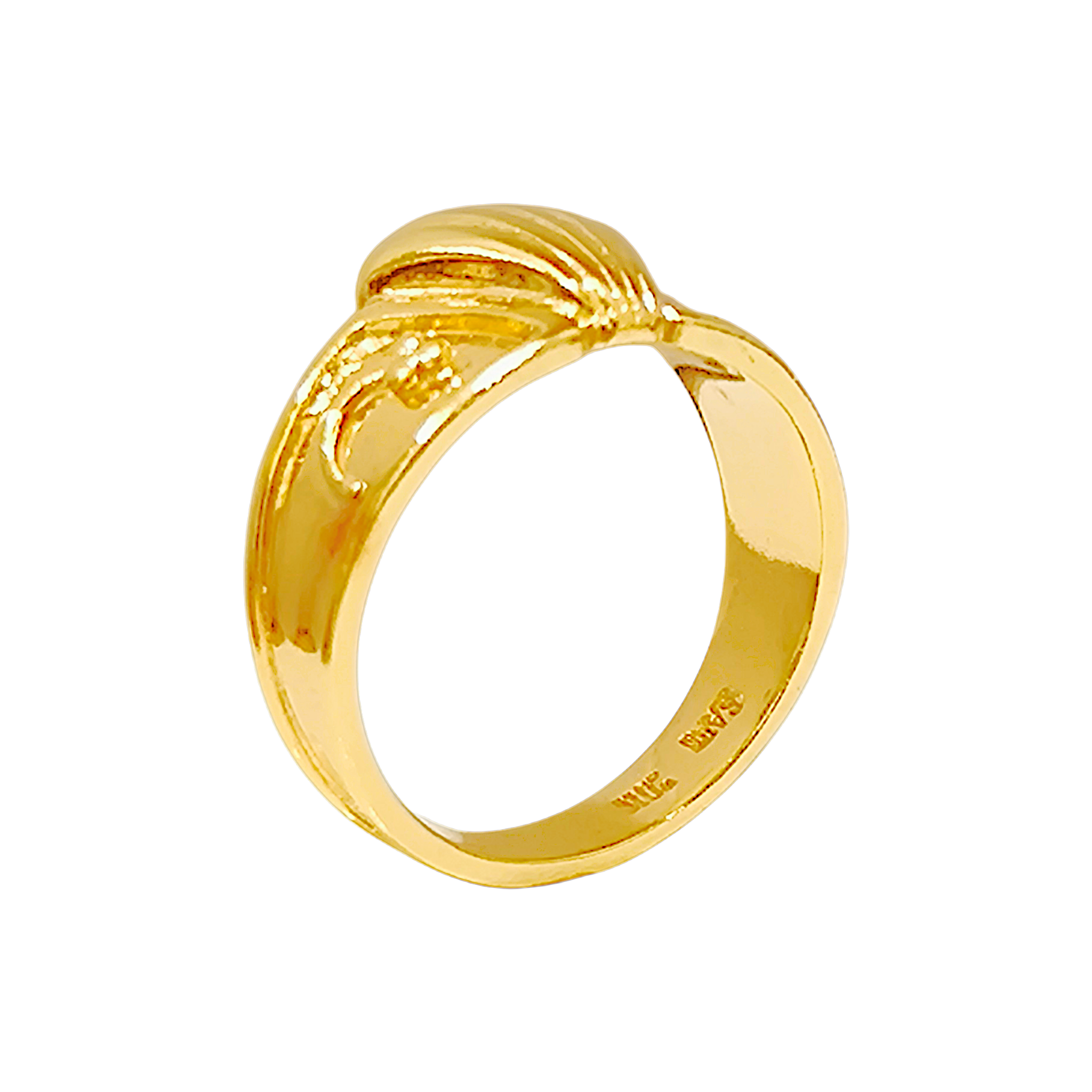 10K Yellow Gold Scallop Shell Ring  Vintage Art Deco Coastal Signet Band (8)