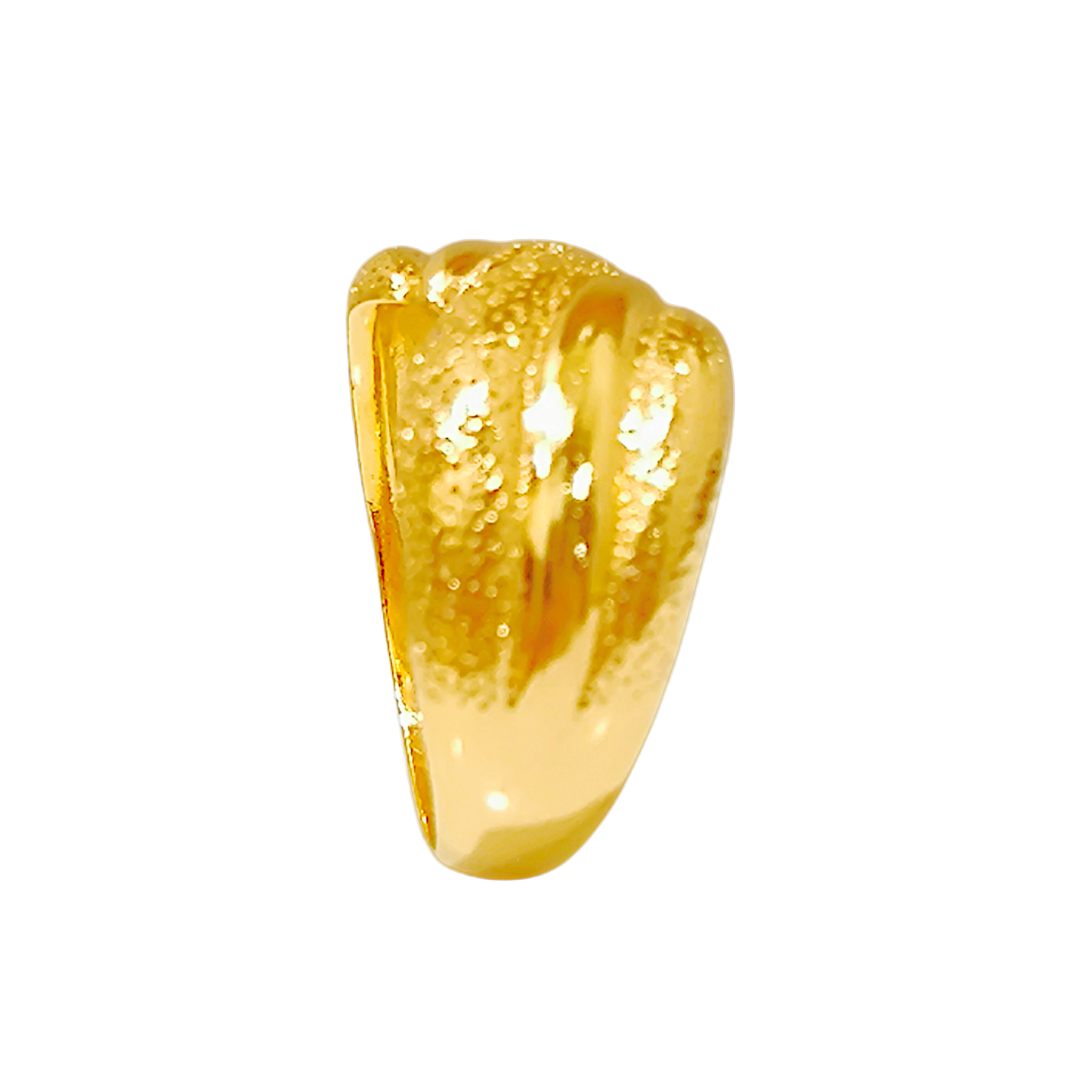 10K Yellow Gold Crossover Ring  Textured Bow Infinity Dome Band (8)