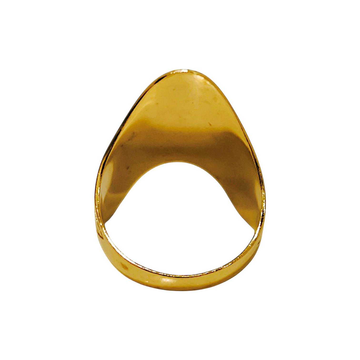 10K Yellow Gold Tiered Wave Ring  Architectural Diamond-Cut Signet Band (7)