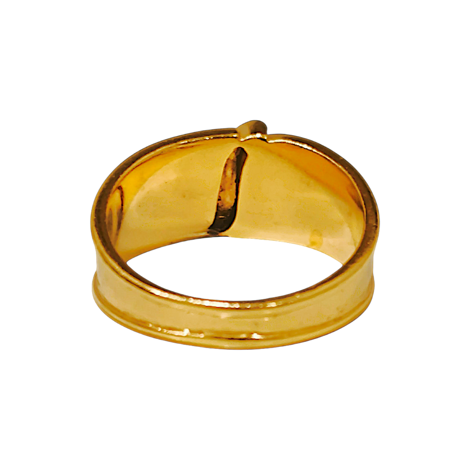 10K Yellow Gold Floral Relief Ring  Embossed Botanical Wide Signet Band