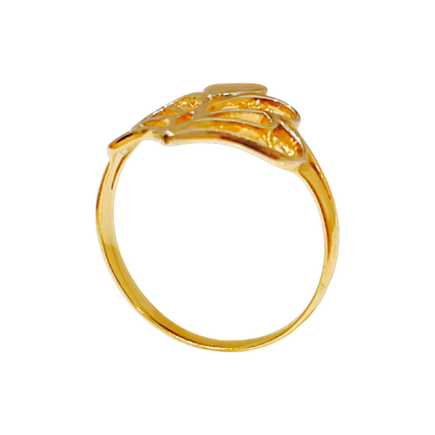 1.34g 10K Yellow Gold Filigree Heart Ring  Openwork Tiara Lace Band (3)