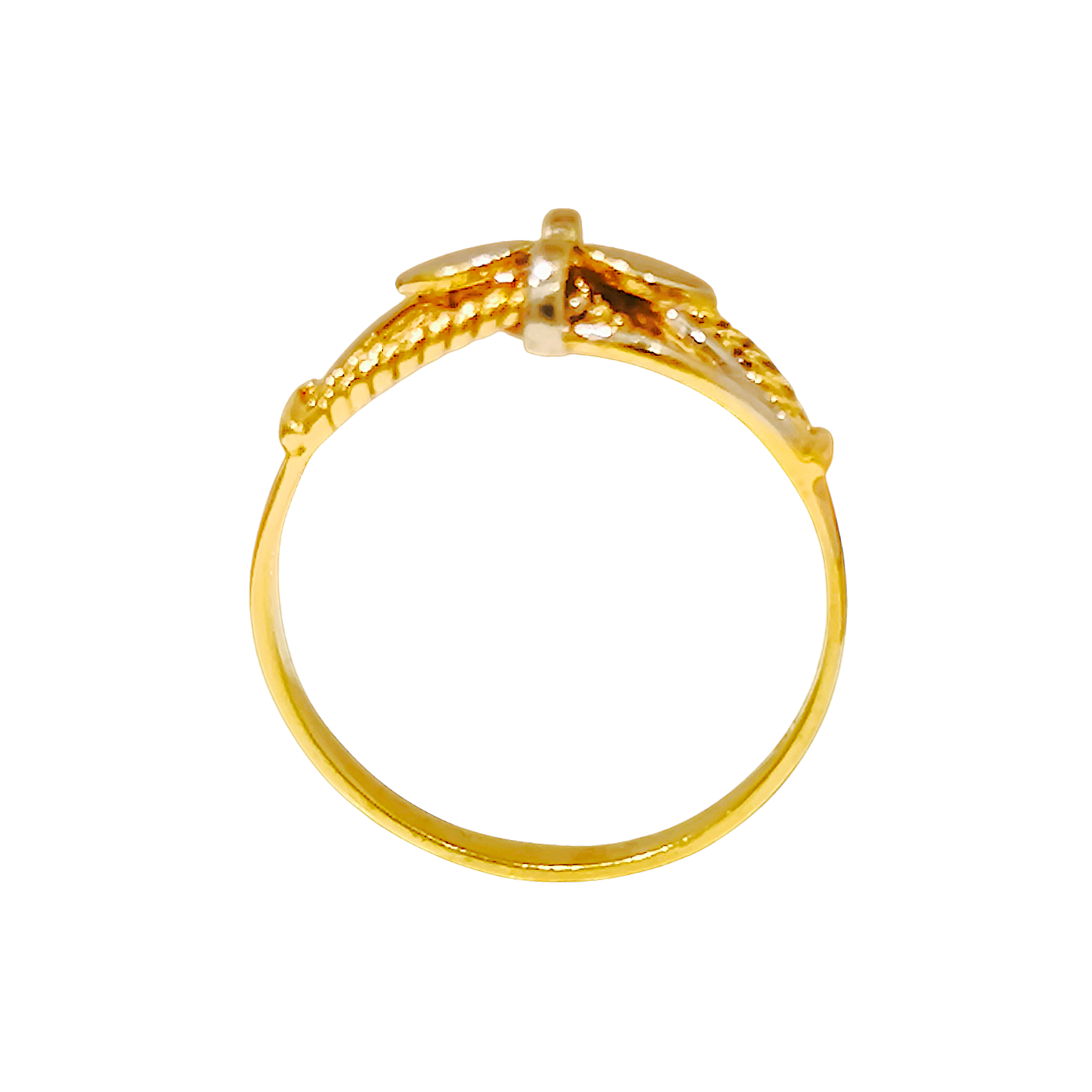 1.65g 10K Yellow Gold Marquise Openwork Ring  Rope Lace Band (1)