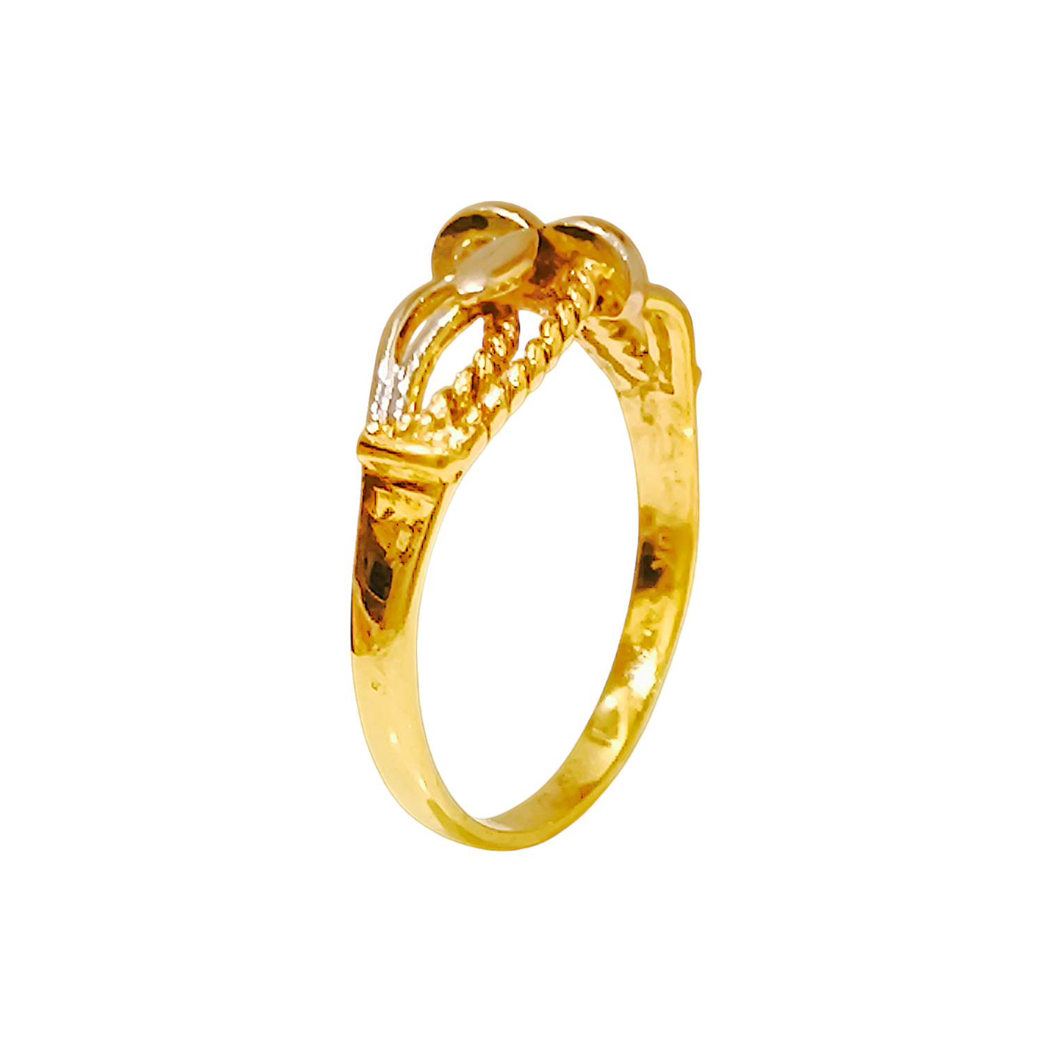 1.65g 10K Yellow Gold Marquise Openwork Ring  Rope Lace Band (5)