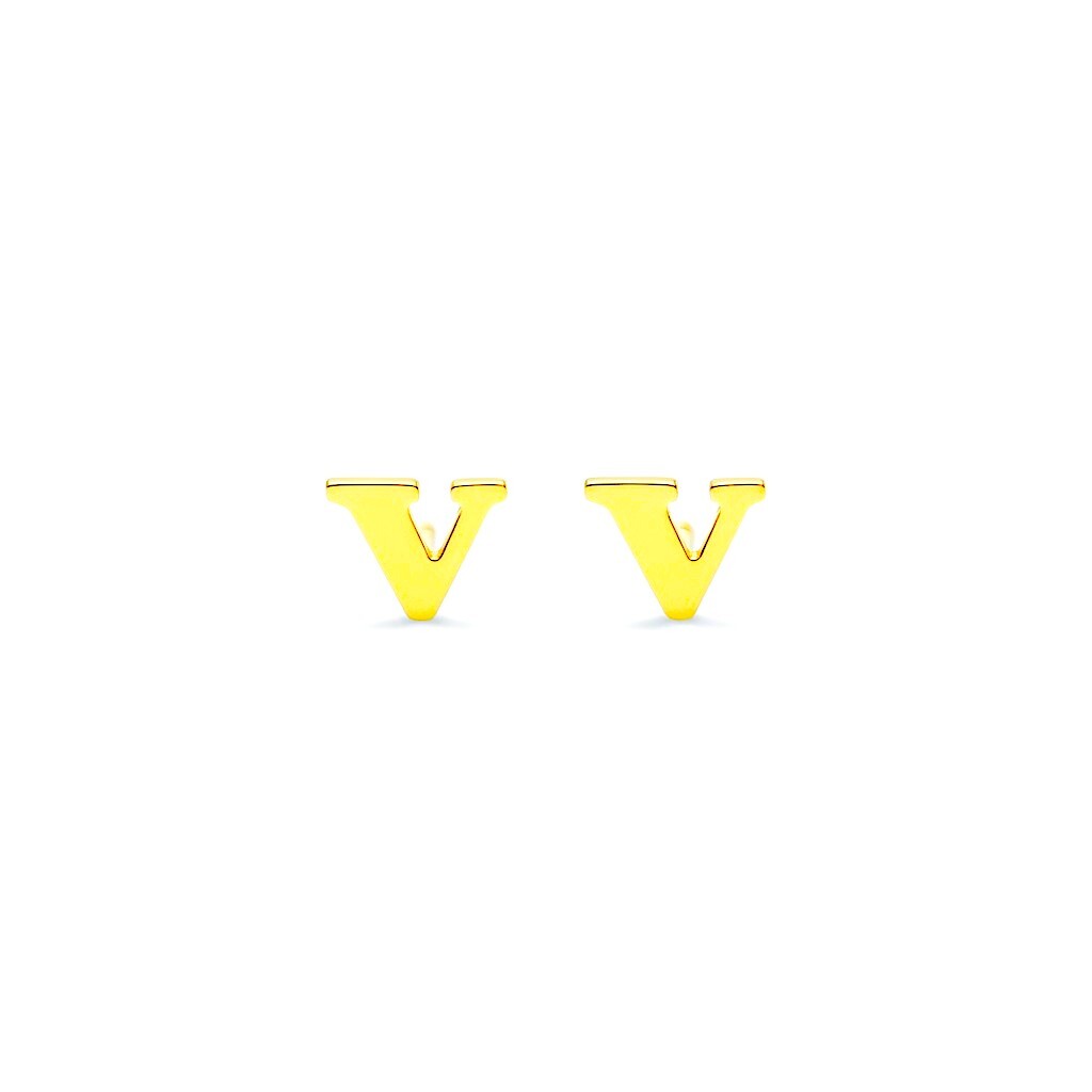 ALPHABET 'V' STUD EARRING