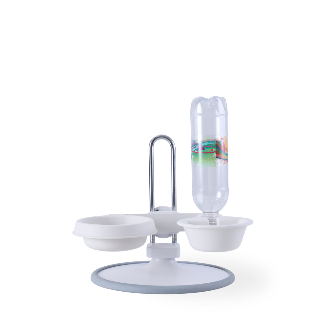 白_立式寵物飲飼兩用組 Bowl & Stands