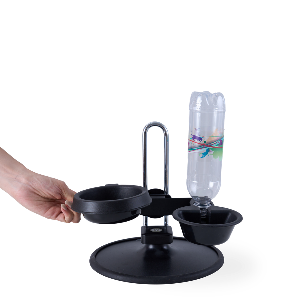 黑_立式寵物飲飼兩用組 Bowl & Stands
