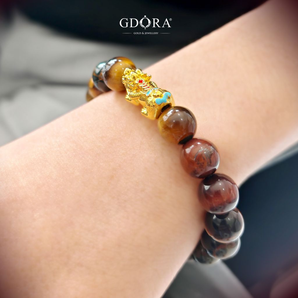 pixiu enamel bead dark brown crystal  (4)