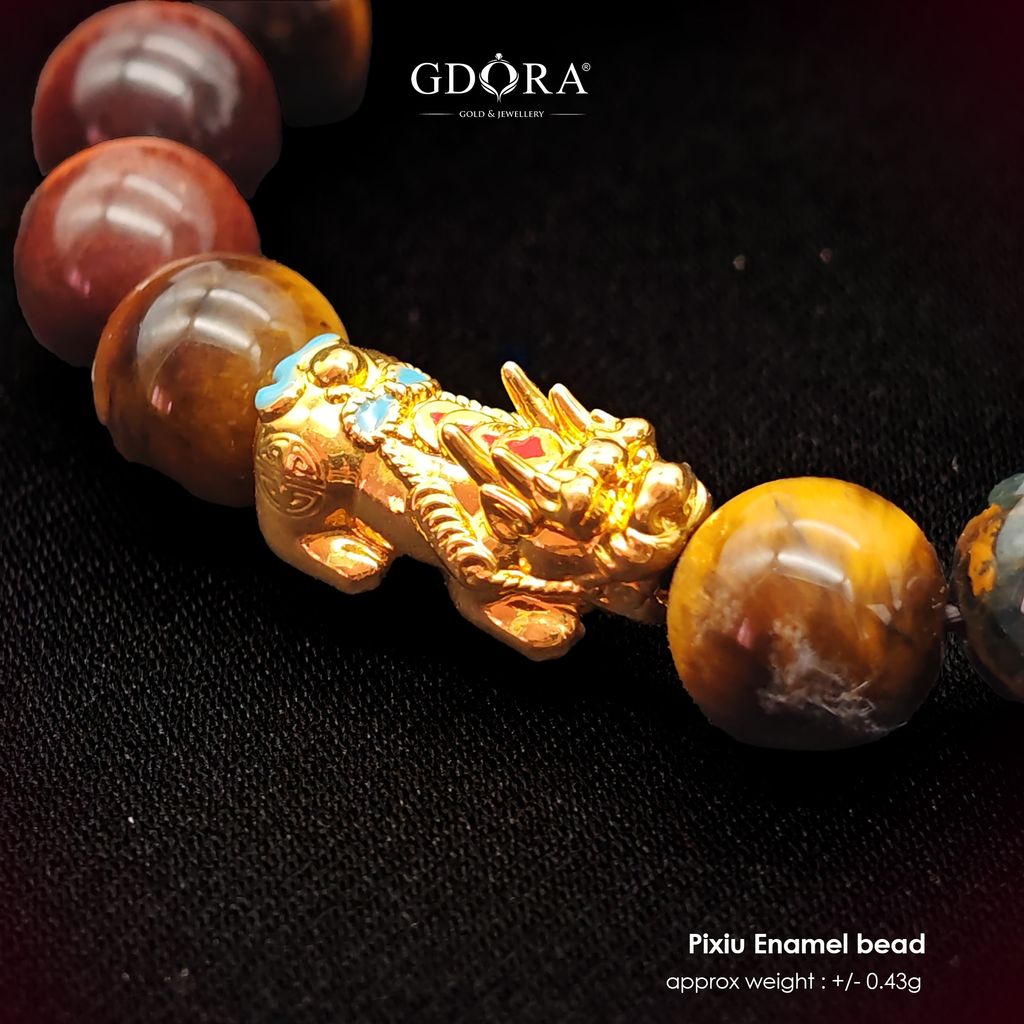 pixiu enamel bead dark brown crystal  (2)