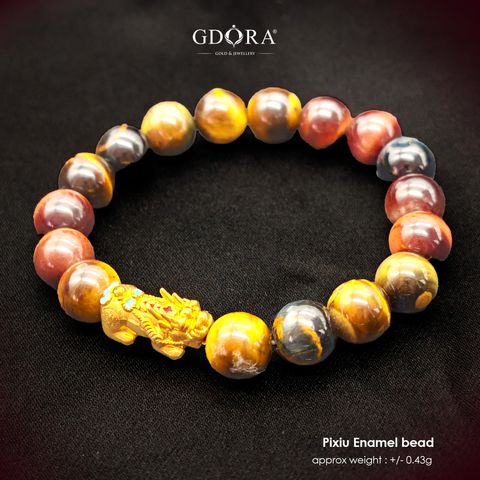 pixiu enamel bead dark brown crystal  (1)