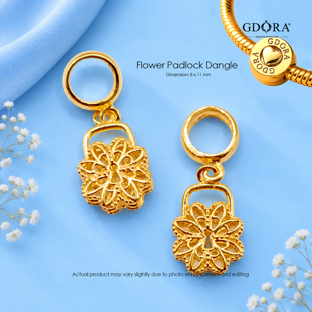 Flower Padlock Dangle