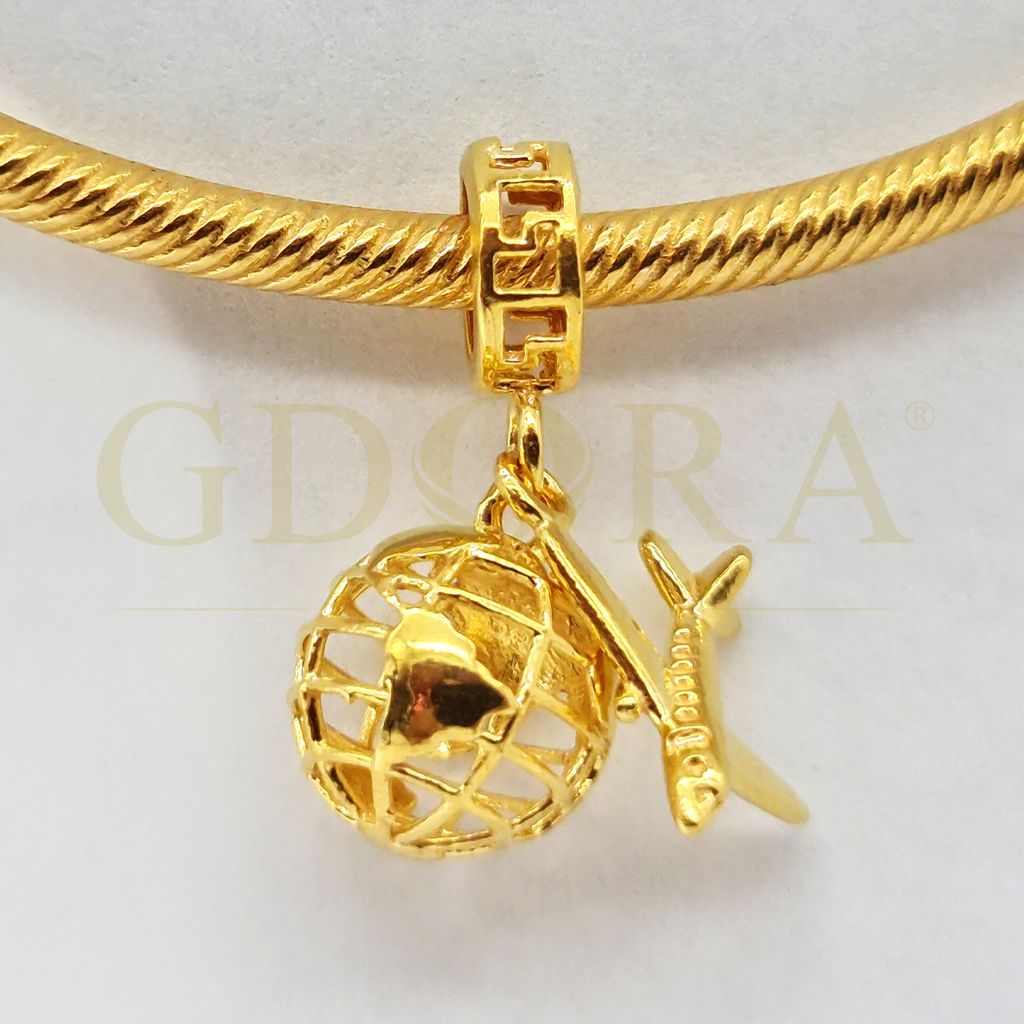 GLOBE WITH AEROPLANE_BANGLE