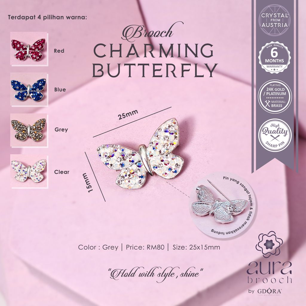 BUTTERFLY BROOCH_Clear