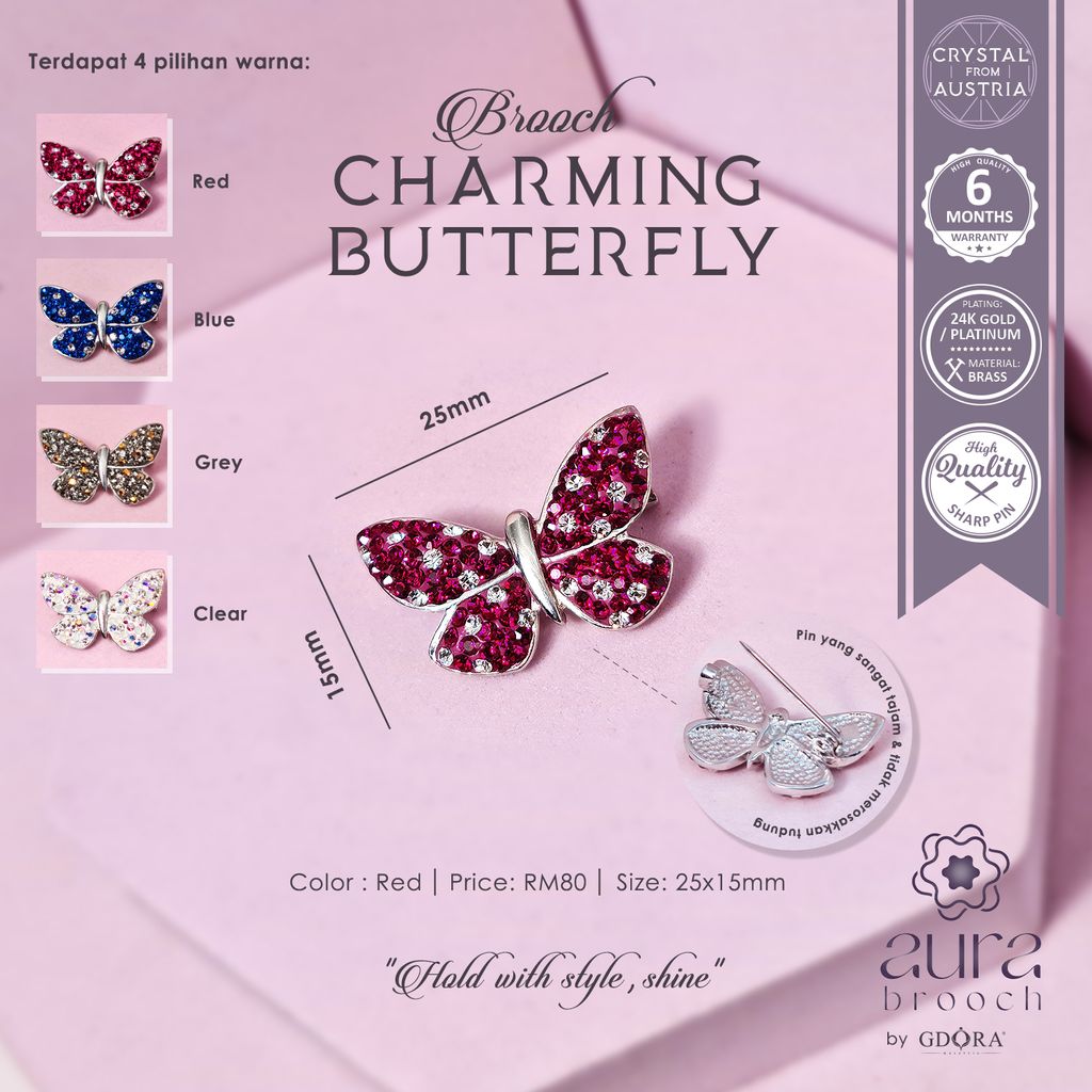 BUTTERFLY BROOCH_Red