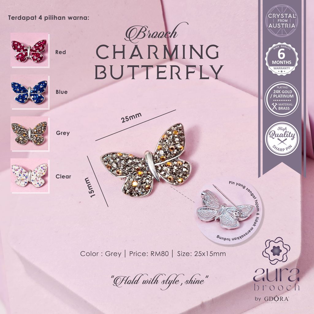 BUTTERFLY BROOCH_Grey