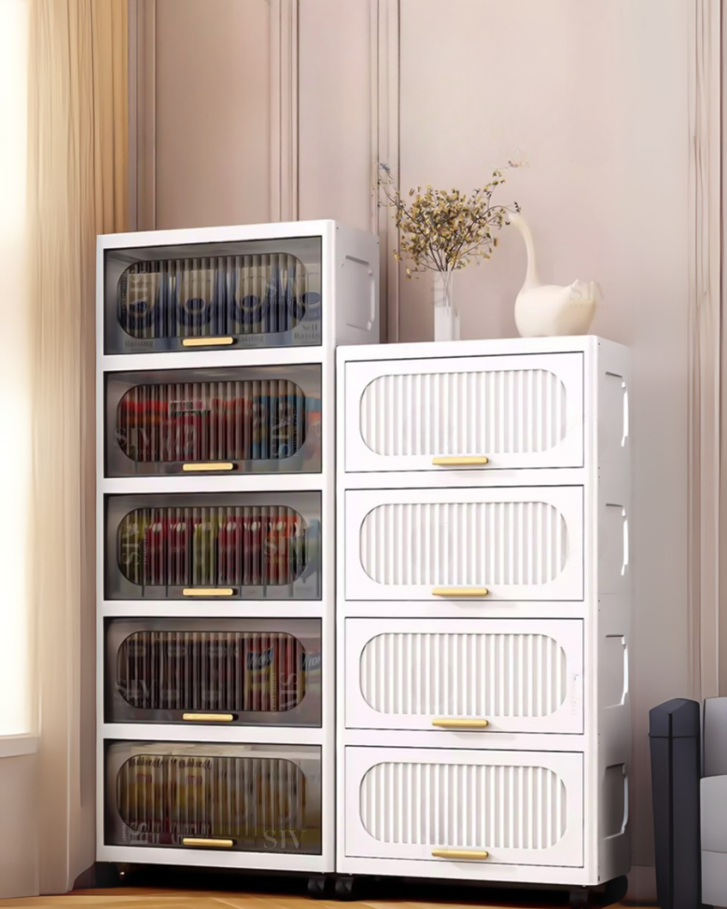 Flip Door Plastic Storage - NO TEXT