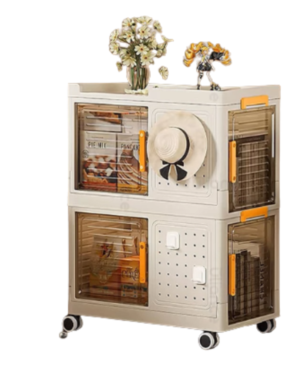 Foldable Storage Cabinet With Pegboard - NO BG