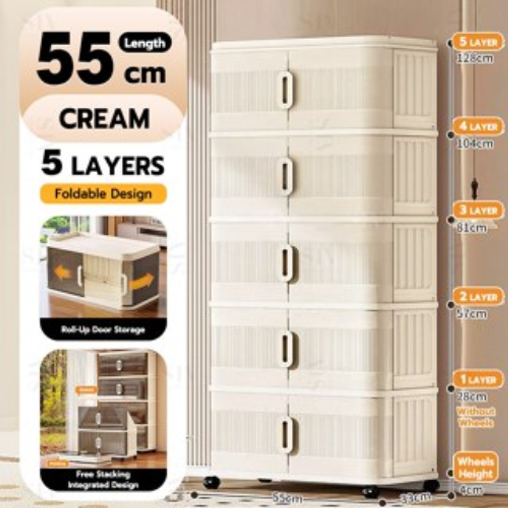 Cream-55cm-5 Tiers