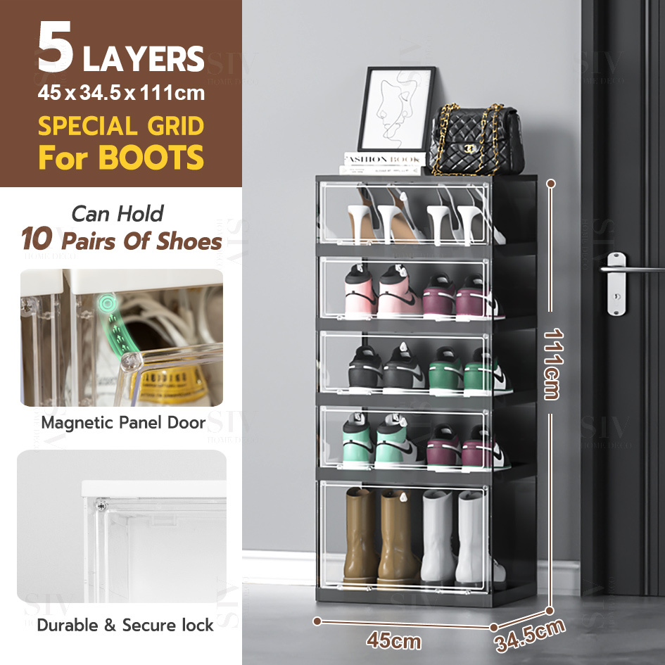 单列-黑靴子款5层