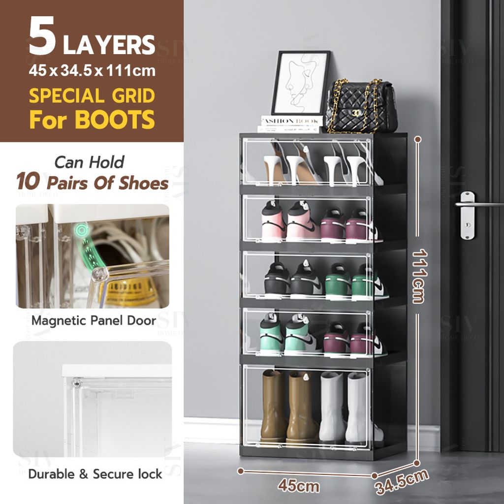 单列-黑靴子款5层