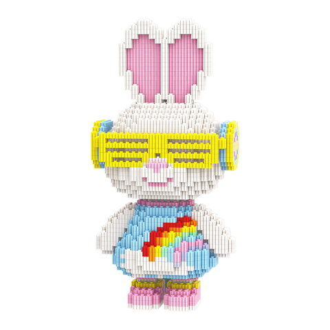 【26cm】M6501【Momo兔系列】彩虹兔-白底图