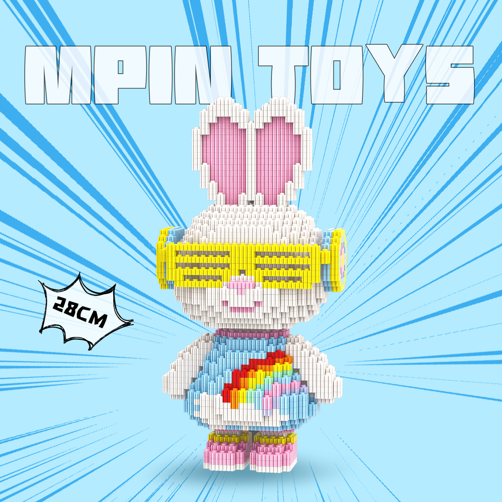 【26cm】M6501【Momo兔系列】彩虹兔-线性图