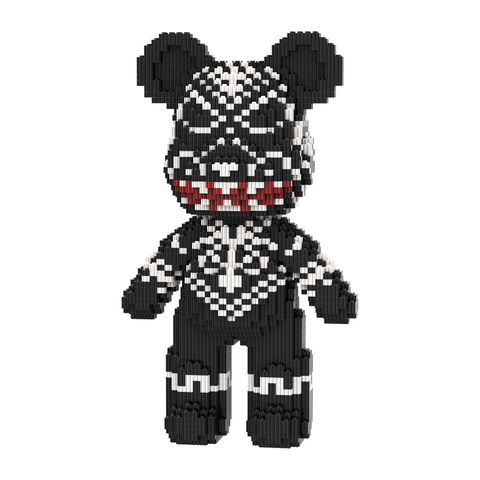 【32cm】M6602【萌力熊系列】黑色图腾中号熊-白底图