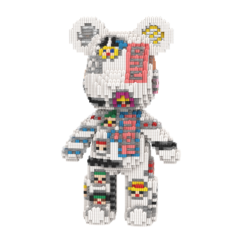 【32cm】M6605【萌力熊系列】海贼贴纸中号熊-白底图