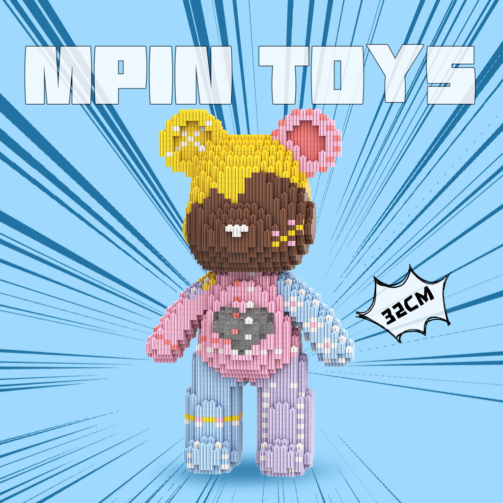 【32cm】M6606【萌力熊系列】糖果妹妹中号熊-线性图