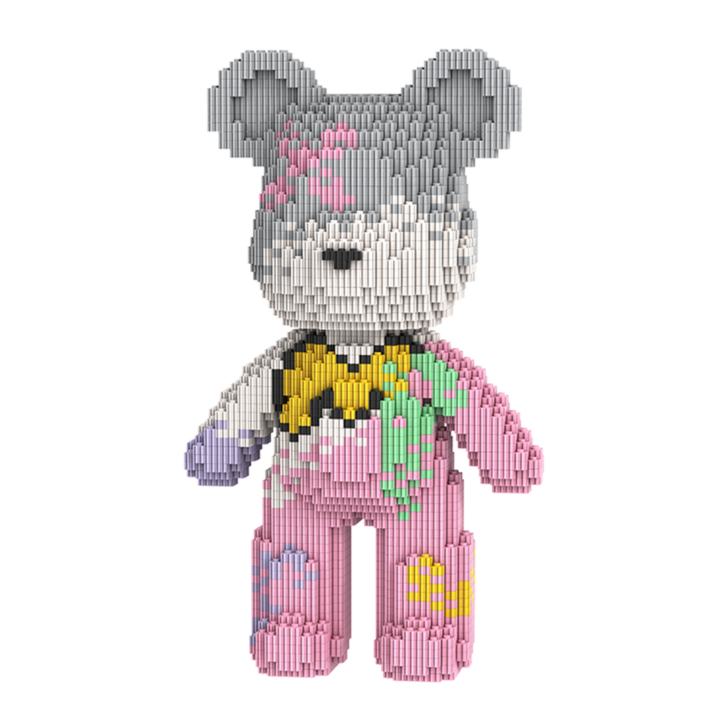 【32cm】M6615【萌力熊系列】萌拼纪念中号熊-白底图