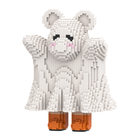 【32cm】M6649【萌力熊系列】可爱幽灵中号熊-白底图